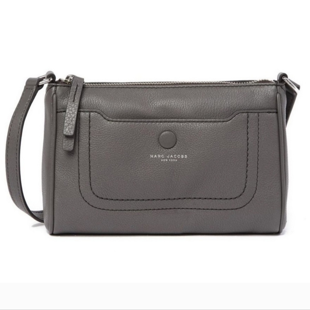 Marc Jacobs New York Empire City Leather Crossbody Gray